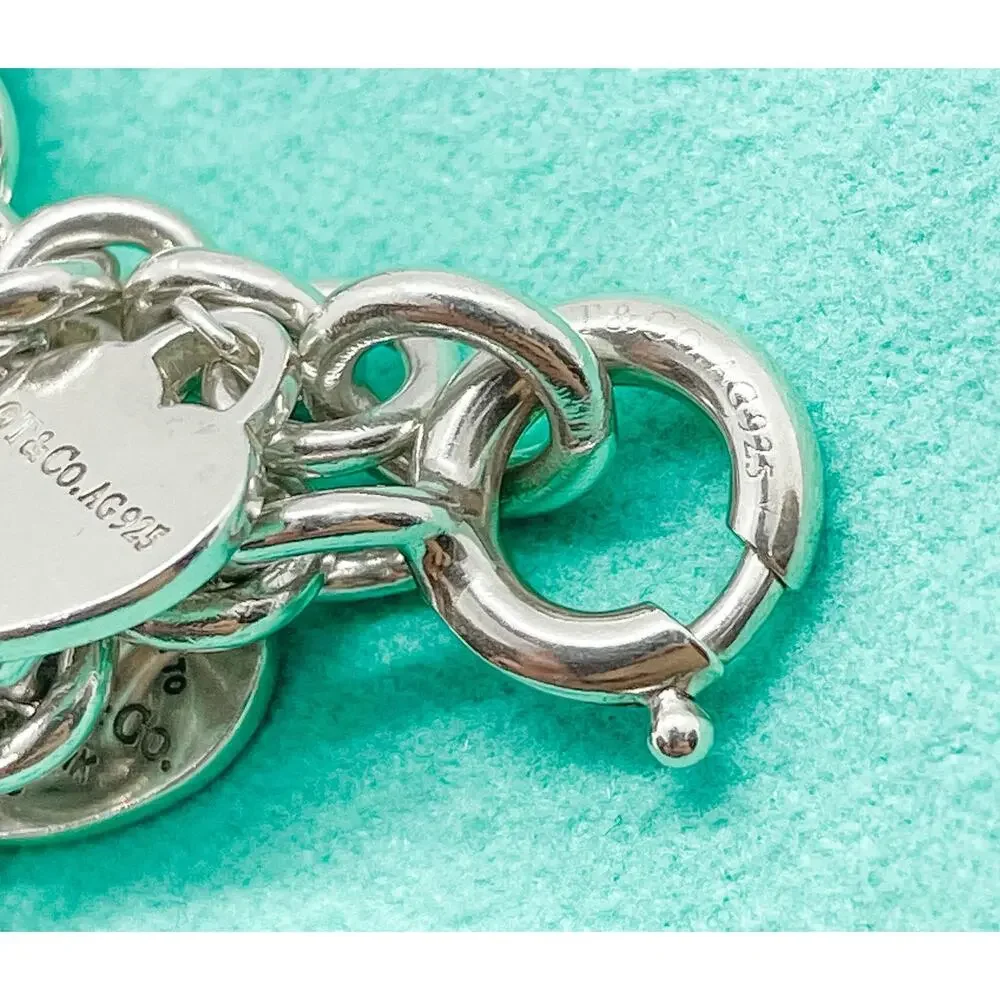Tiffany & Co. Return to Tiffany Multi Heart Tag Bracelet Sterling Silver 7" - Picture 5 of 15